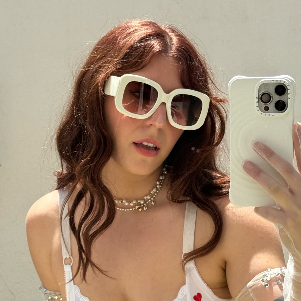 Cream Oversized Square Sunglasses